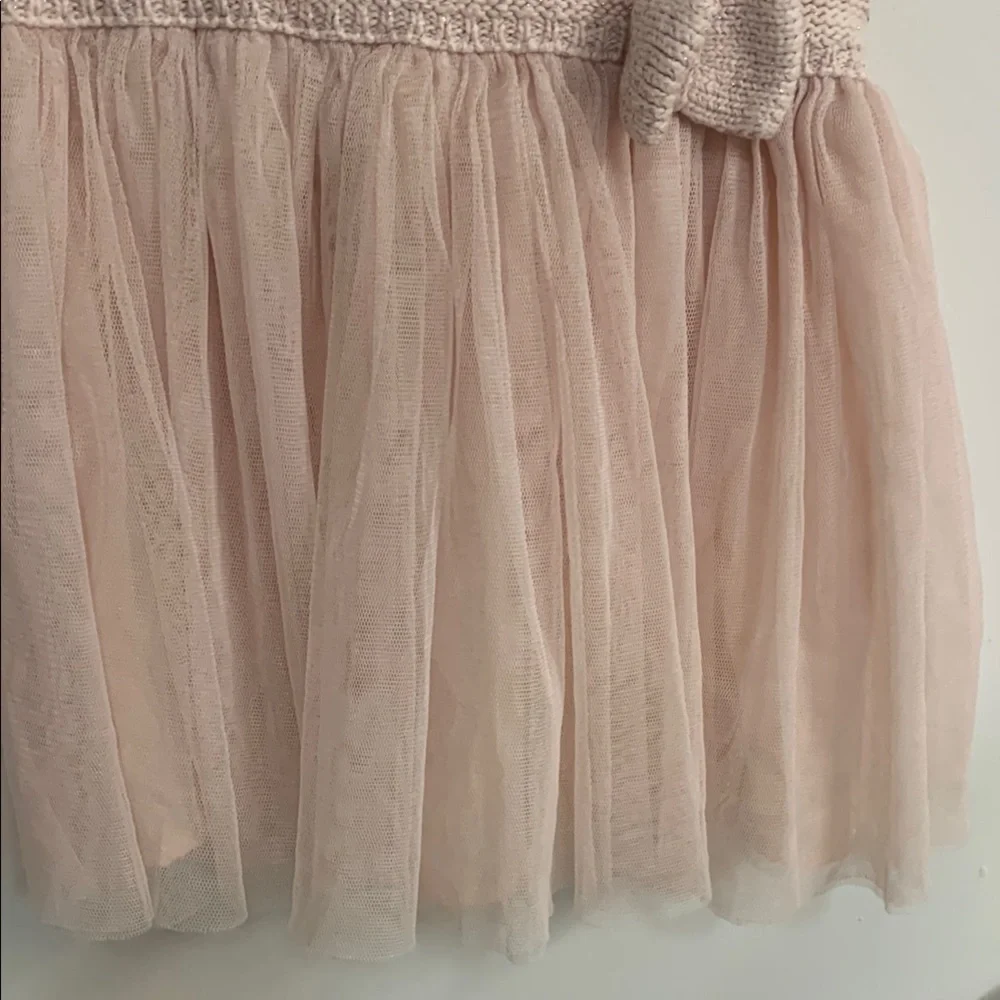 First Impressions Beautiful Pink Knit and Tulle Baby Dress in Sz 18 mos